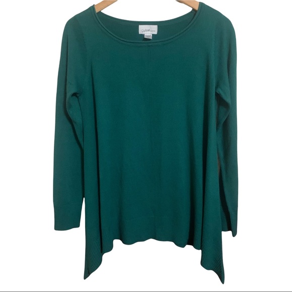 Jacqueline Smith Emerald Green Long Waterfall Sweater S - Picture 1 of 4